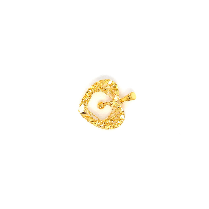 22K YG Heart Pendant-1pc