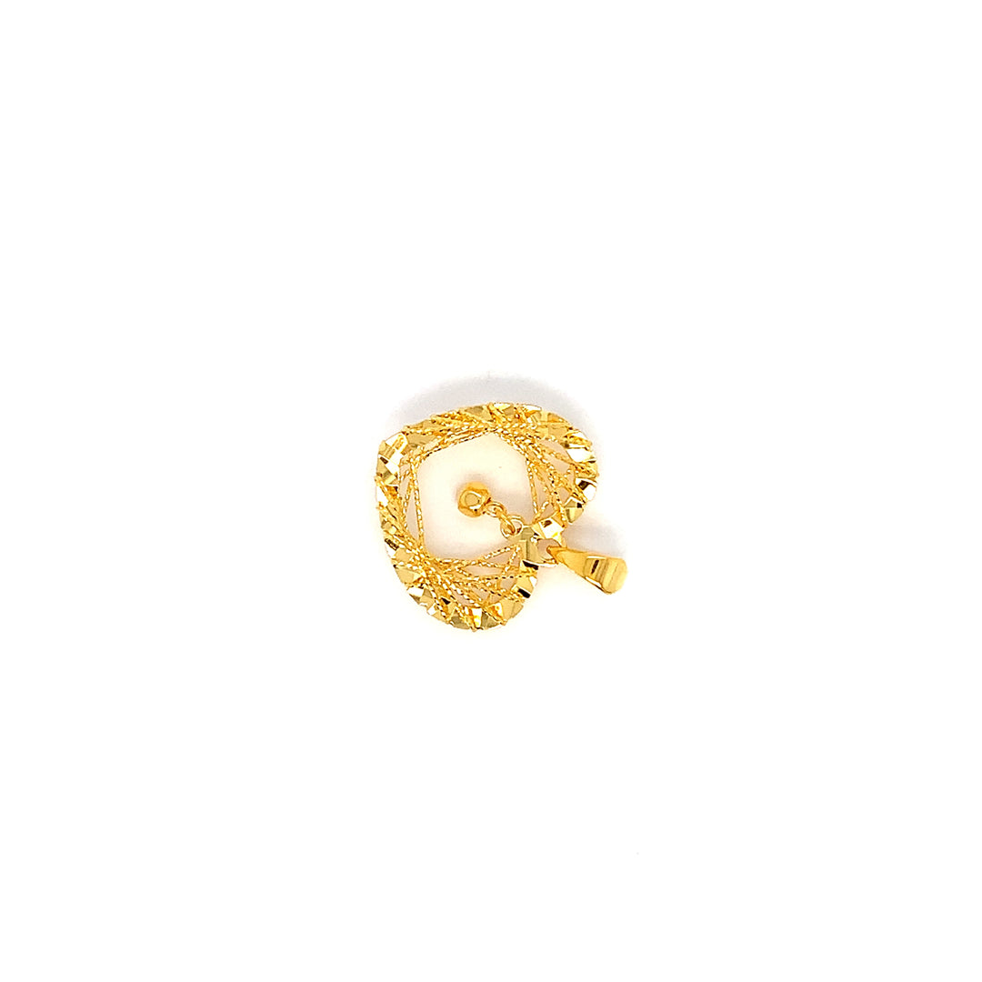 22K YG Heart Pendant-1pc