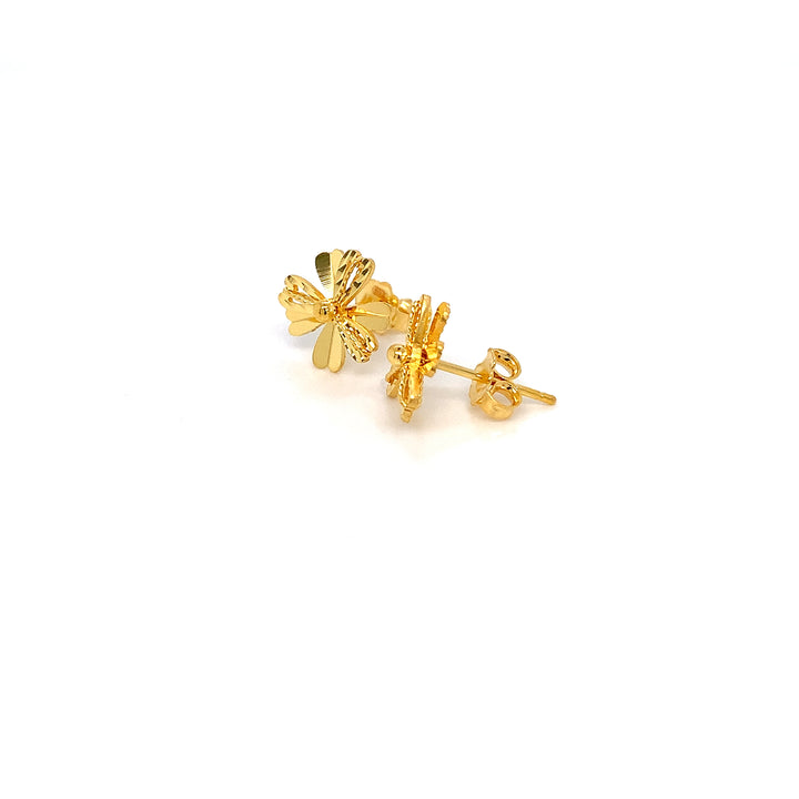 22K YG Flower Earring-1pair
