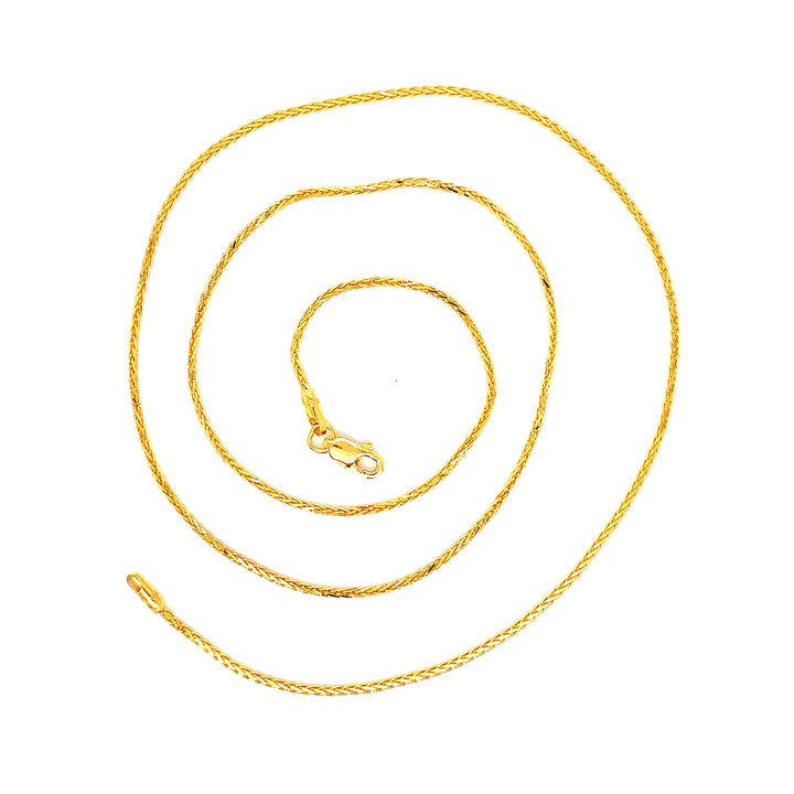 22K YG Wheat Chain-1pc
