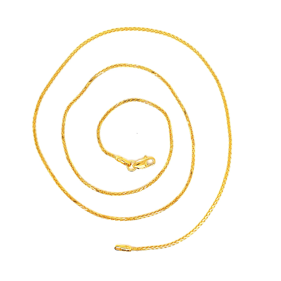 22K YG Wheat Chain-1pc