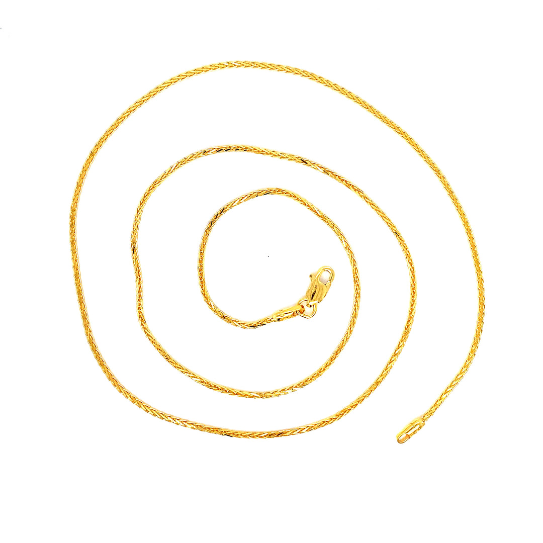 22K YG Wheat Chain-1pc