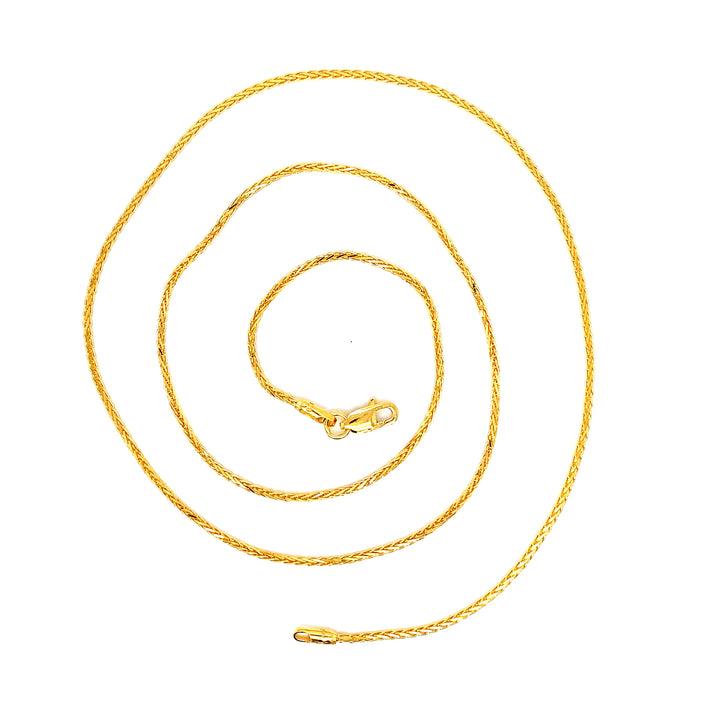 22K YG Wheat Chain-1pc