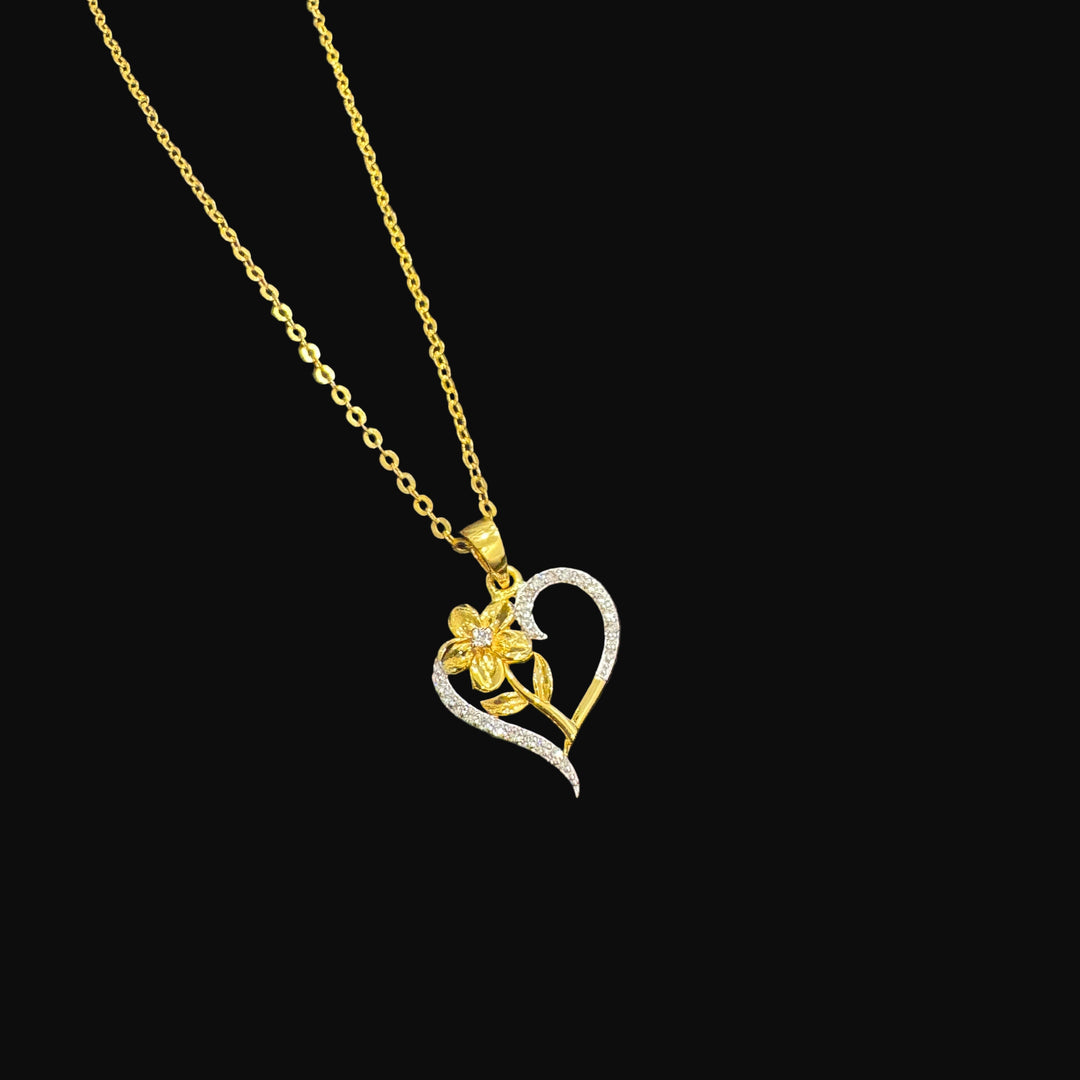 18K YG Women Heart Diamond Pendant- 1pc