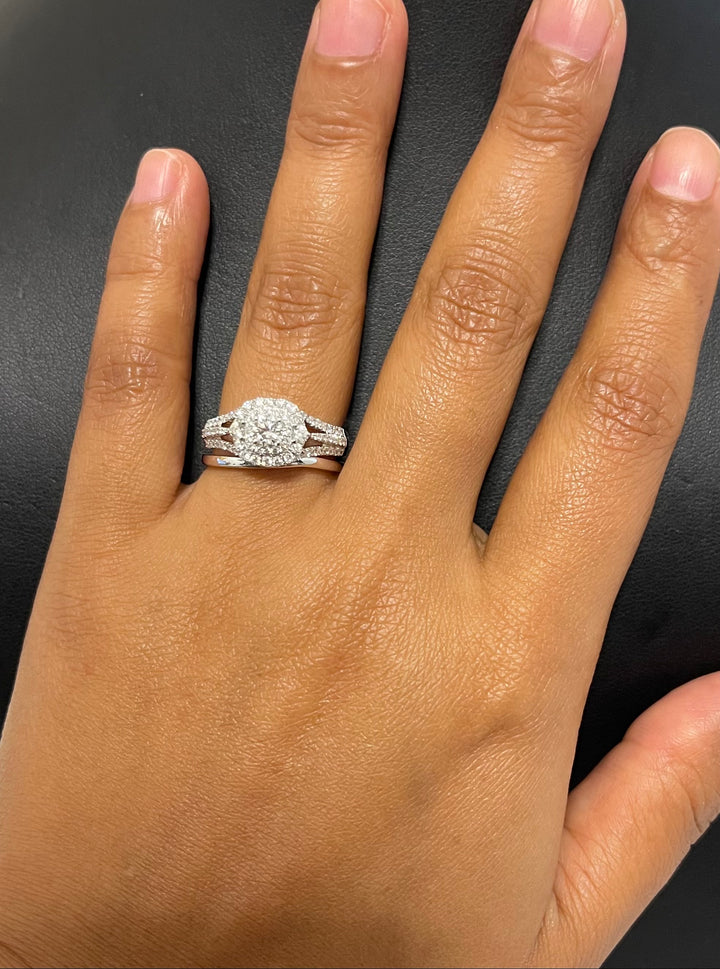 18K WG Women Centre Solitaire Engagement Diamond Ring- 1PC