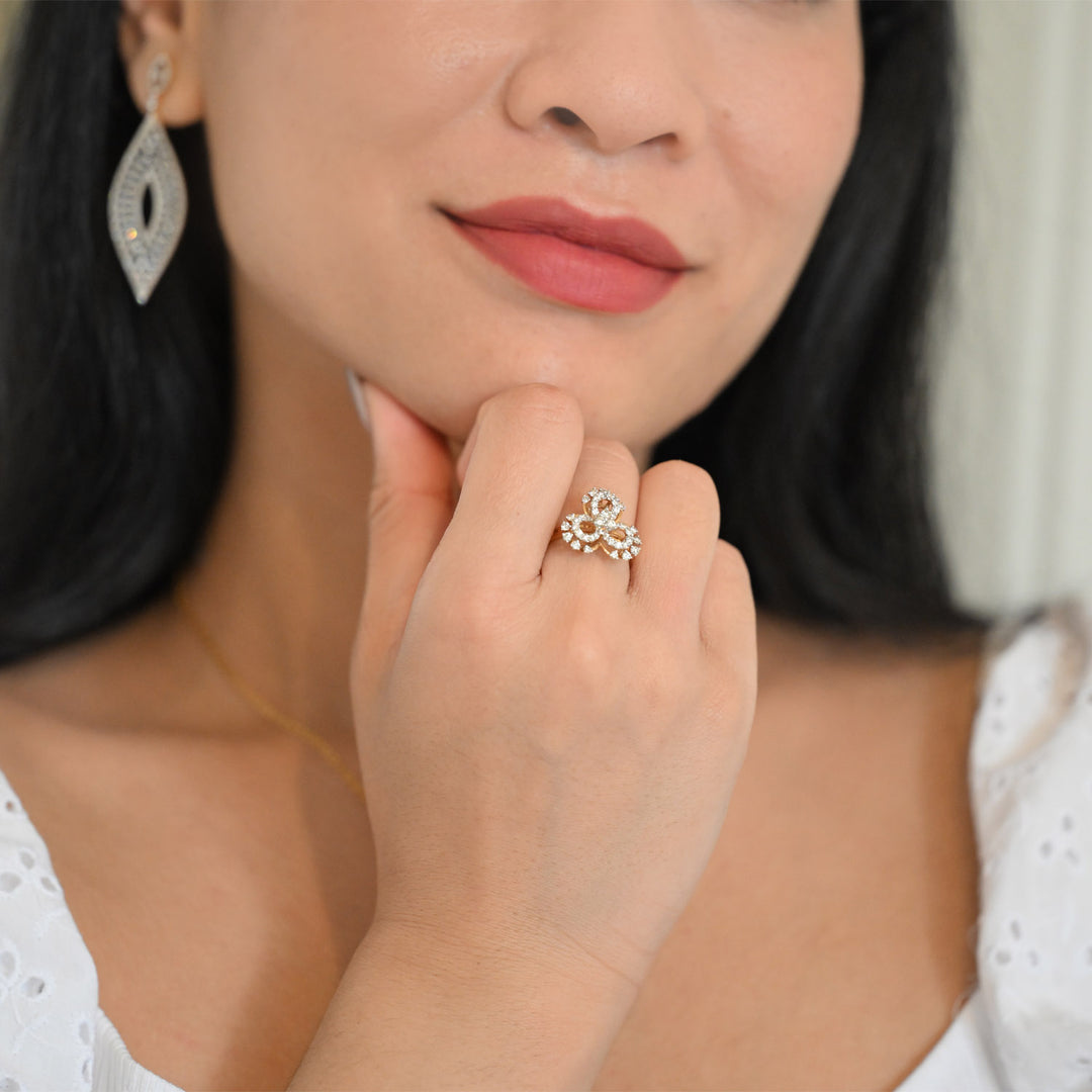 18K YG Women Fancy Diamond Ring- 1pc