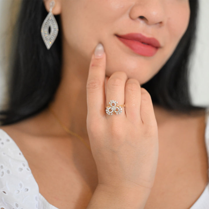 18K YG Women Fancy Diamond Ring- 1pc