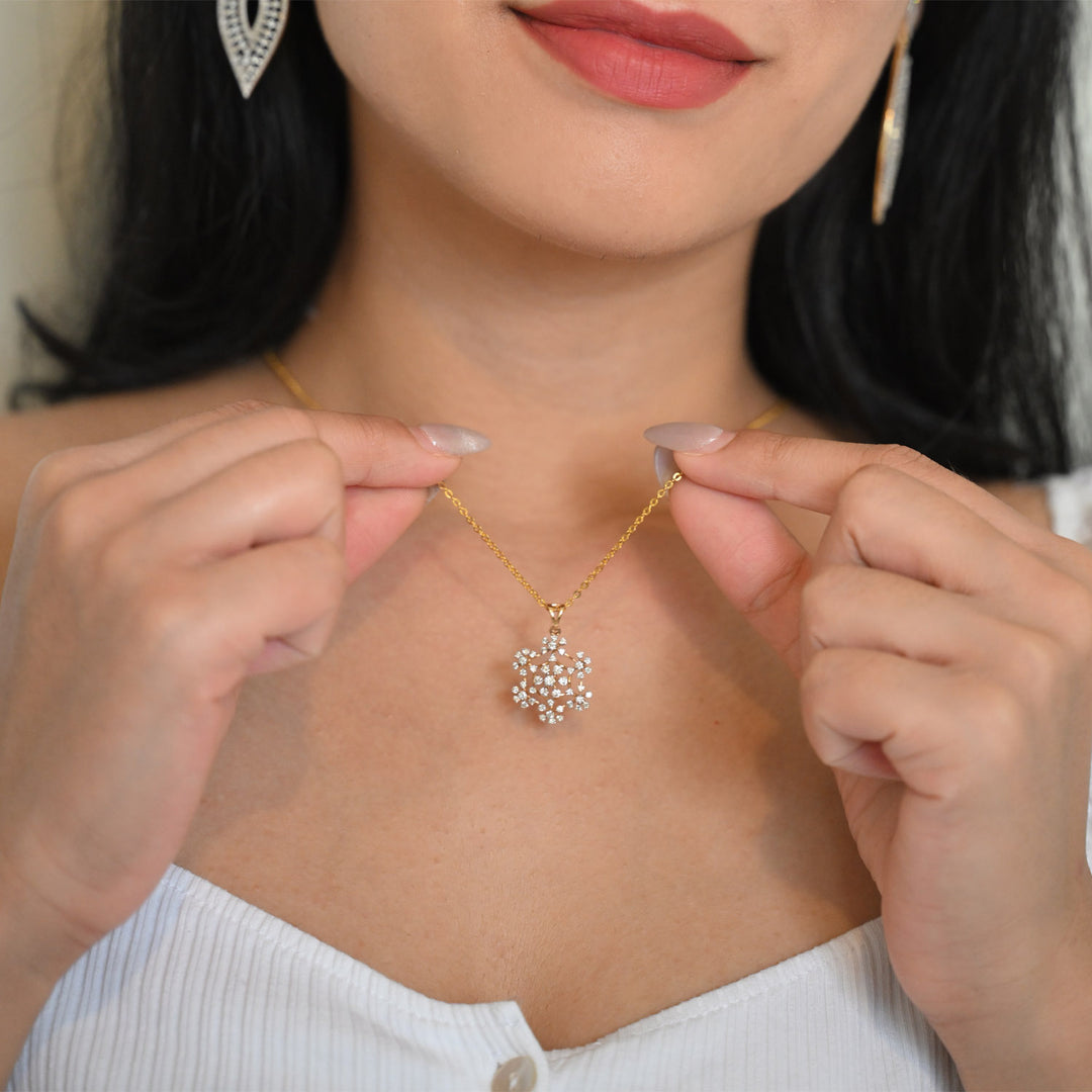 18K YG Women Fancy Diamond Pendant- 1pc