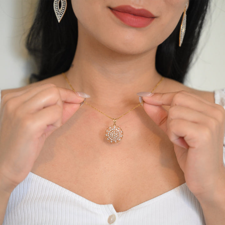 18K YG Women Fancy Diamond Pendant- 1pc