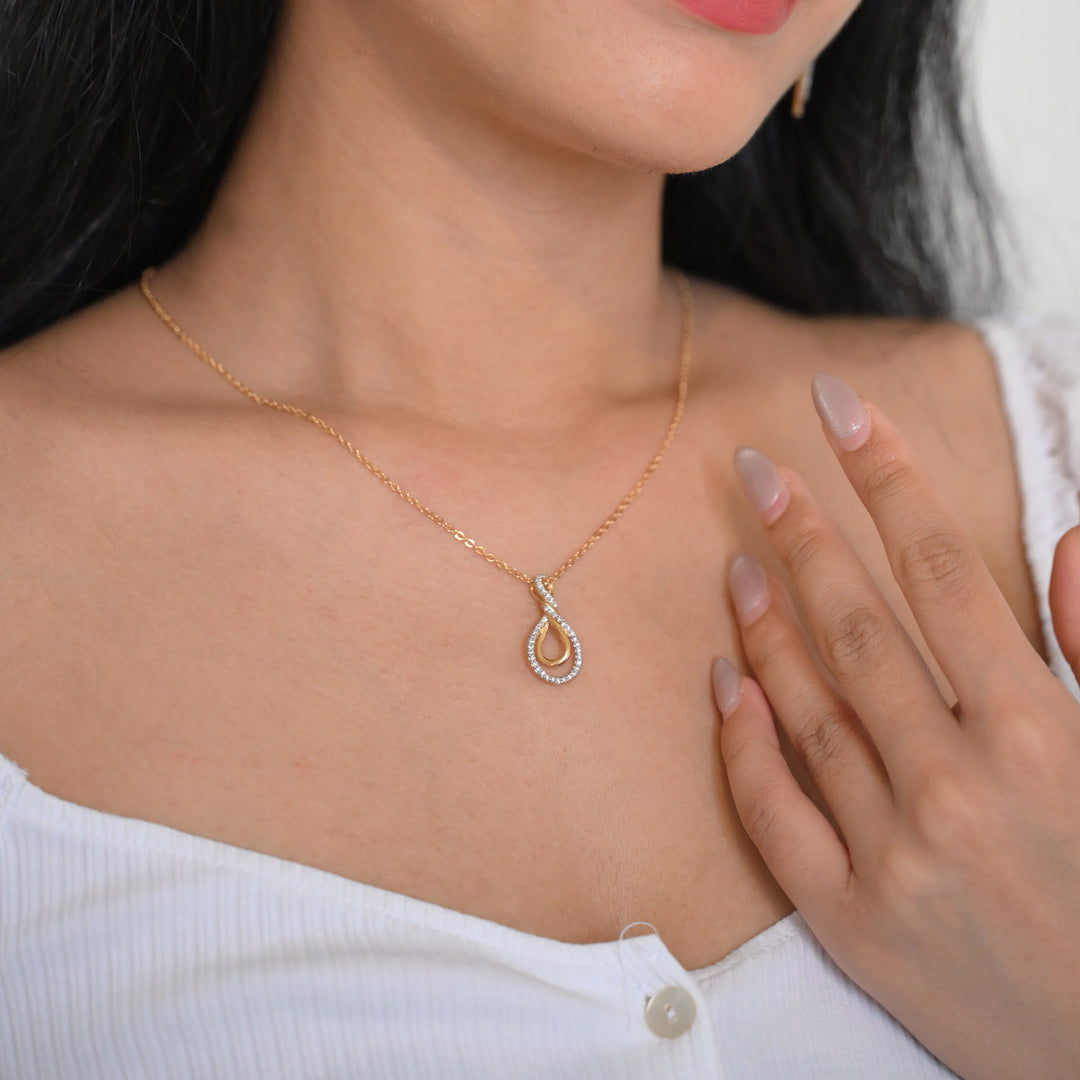 18K YG Women Fancy Diamond Pendant- 1pc