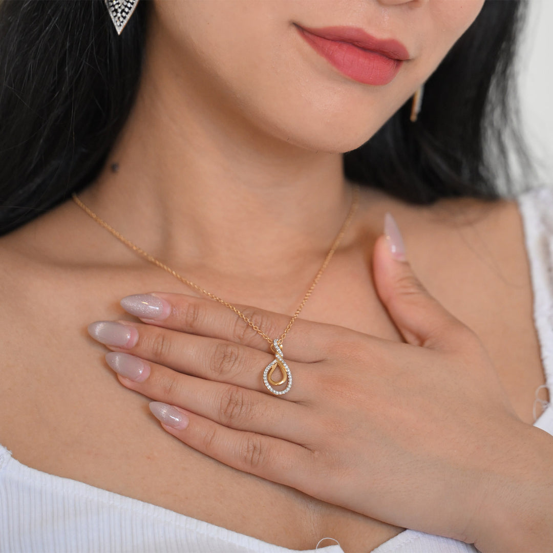 18K YG Women Fancy Diamond Pendant- 1pc