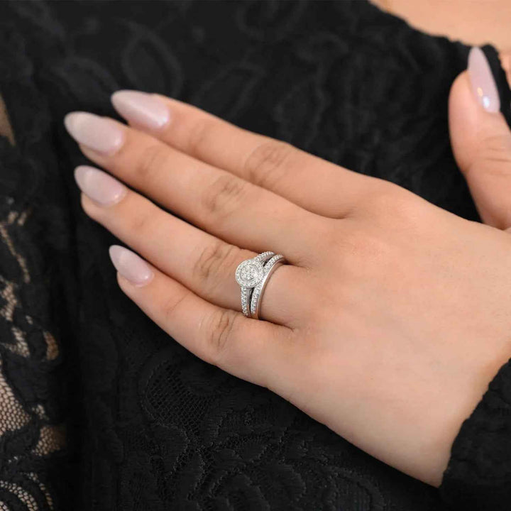 18K WG Engagement Diamond Ring-1pc