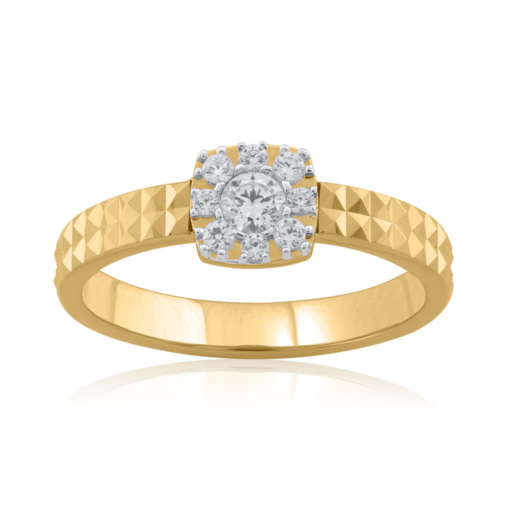 18K YG Men Diamond Ring- 1pc