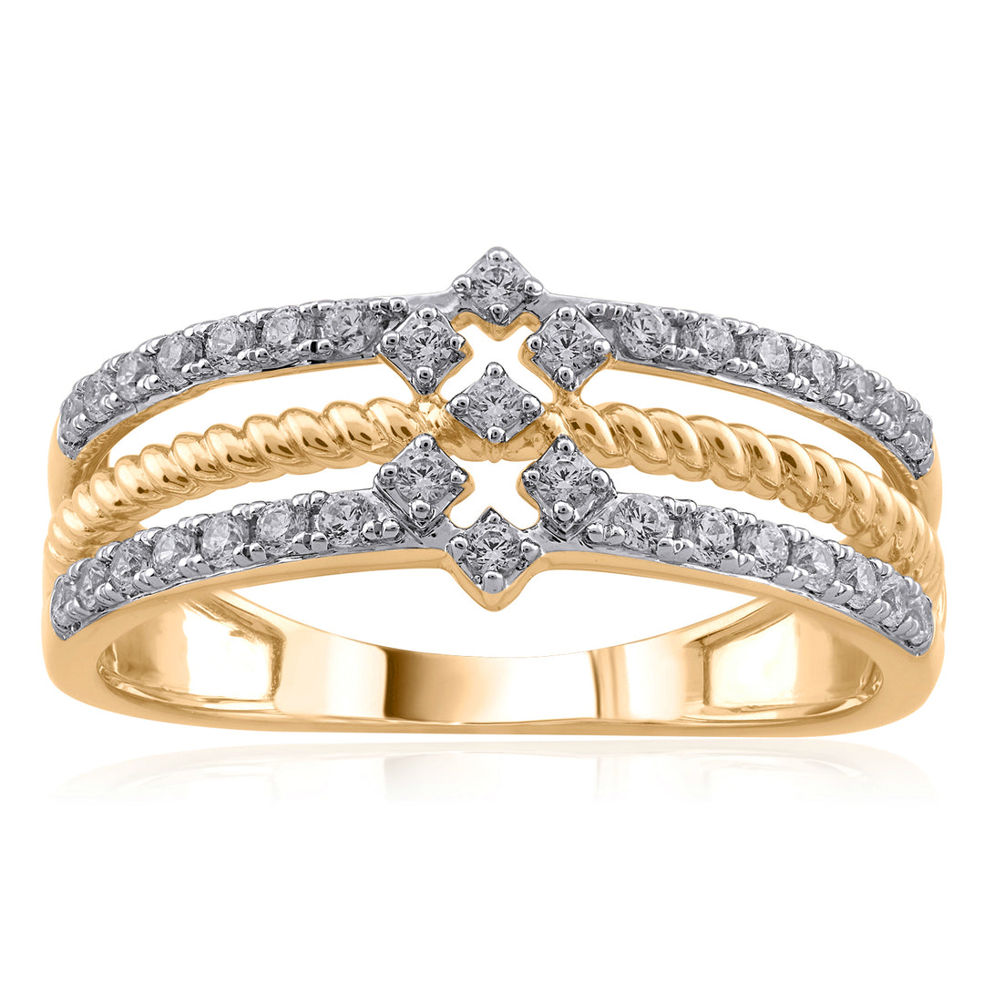18K YG Fancy Diamond Ring- 1pc