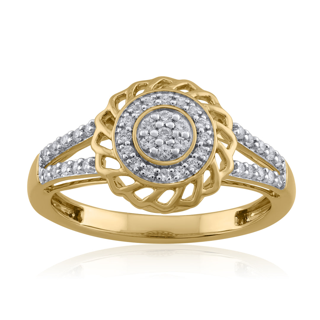 18K YG Cluster Diamond Ring- 1pc