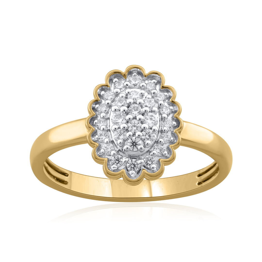 18K YG Cluster Diamond Ring- 1pc