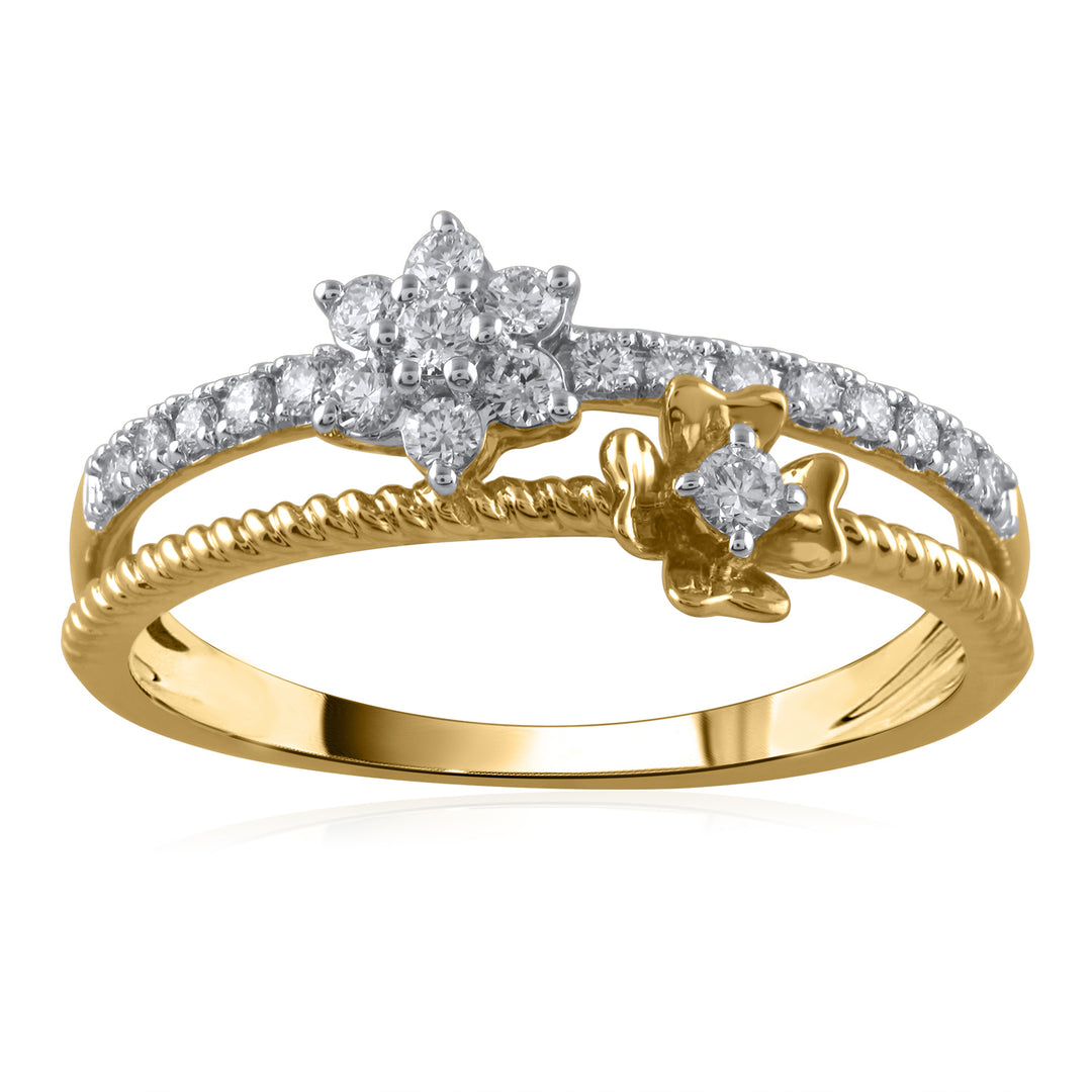 18K YG Cluster Diamond Ring- 1pc