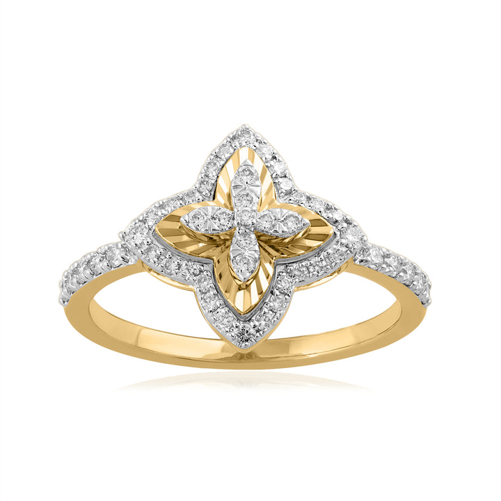 18K YG Fancy Diamond Ring- 1pc