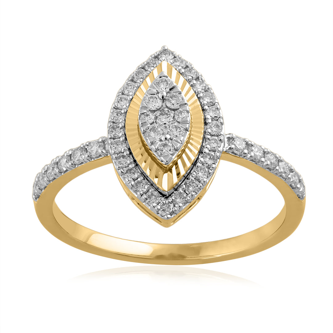 18K YG Fancy Diamond Ring- 1pc
