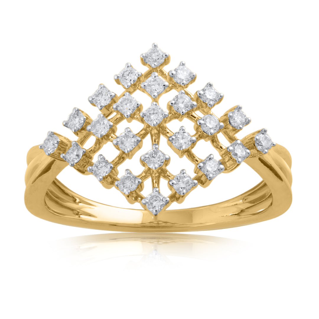 18K YG Fancy Diamond Ring- 1pc