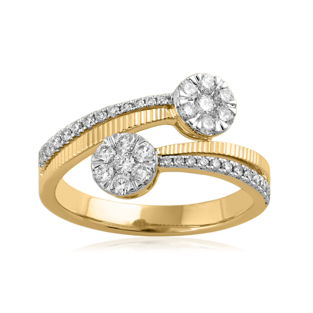 18K YG Pressure set Diamond Ring- 1pc