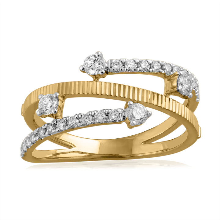 18K YG Fancy Diamond Ring- 1pc