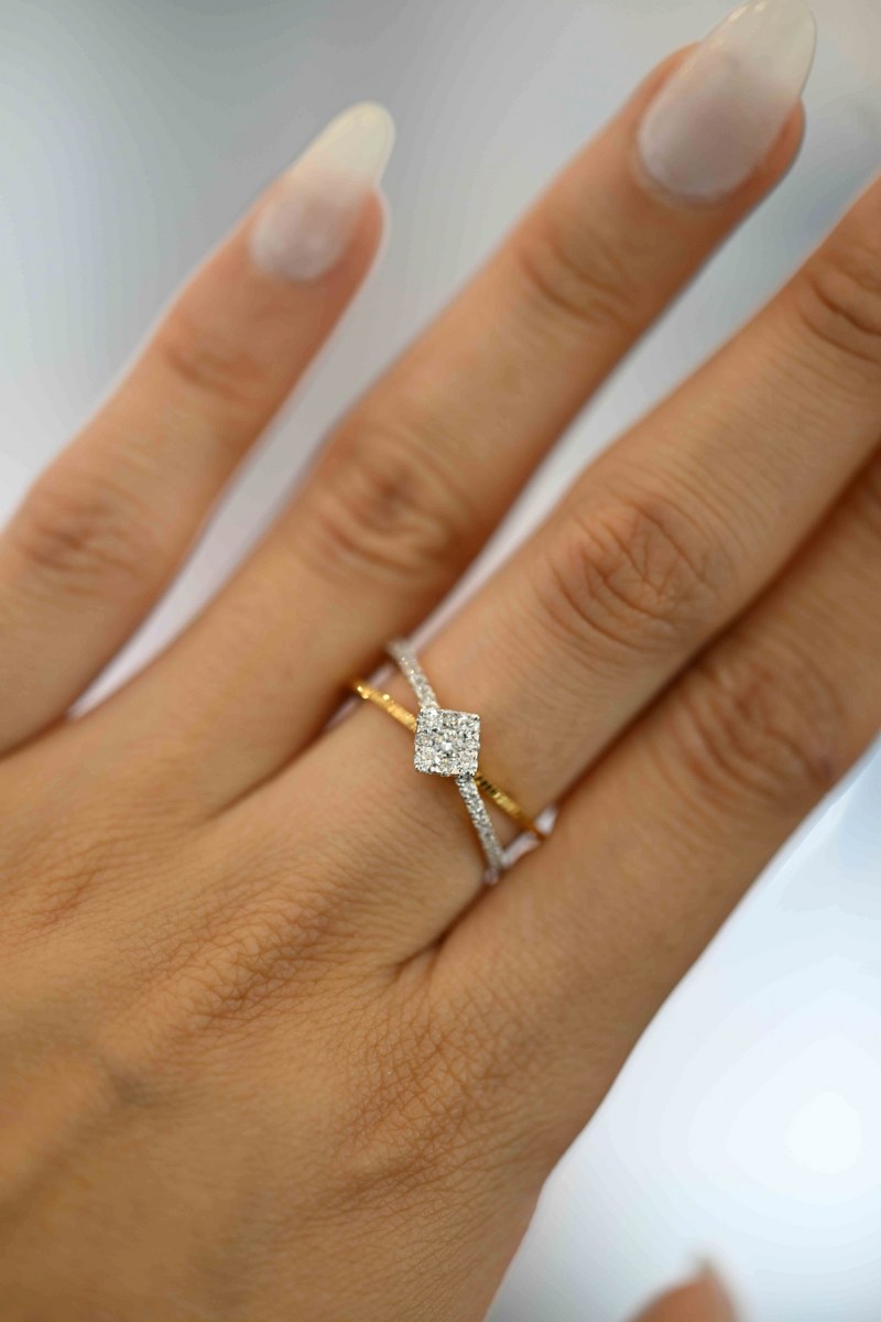 18K YG Fancy Diamond Ring- 1pc