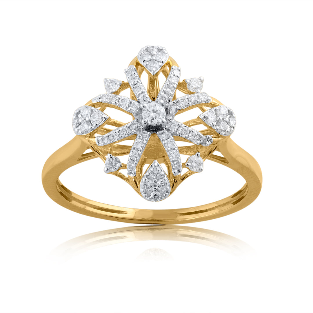 18K YG Diamond Ring-Pendant Combo – Fancy Design