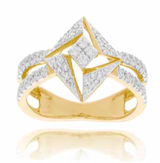 18K YG Fancy Diamond Ring- 1pc