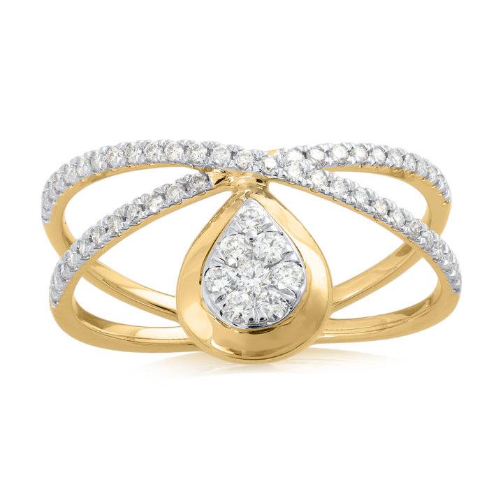 18K YG Fancy Diamond Ring- 1pc