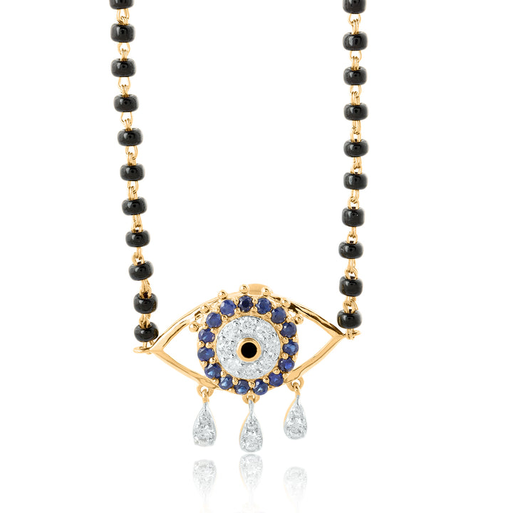 Blue Sapphire Diamond Mangalsutra – 14K/18K Gold