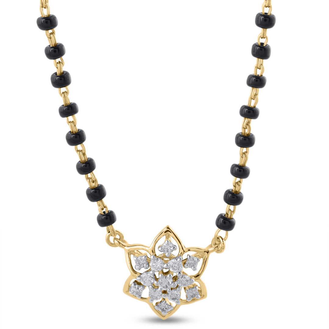 Fancy Diamond Mangalsutra – 14K YG + 18K Chain