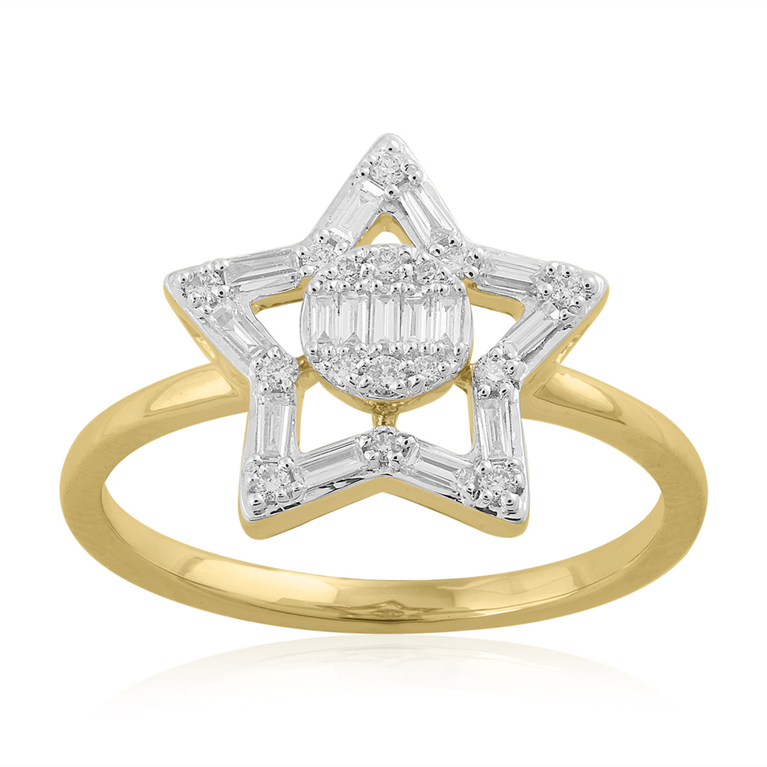 18K YG Star Diamond Ring- 1pc