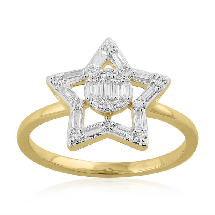 18K YG Star Diamond Ring- 1pc