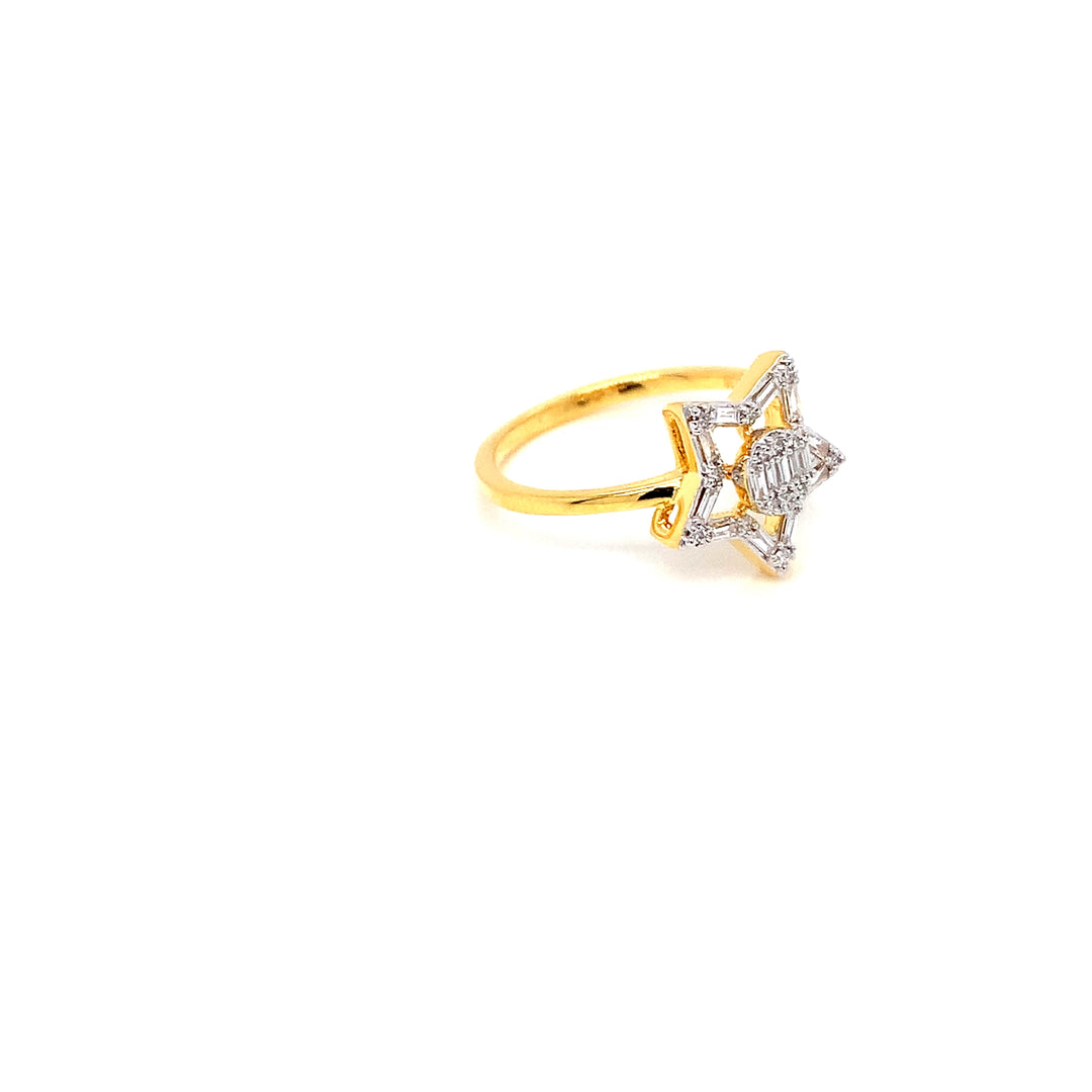 18K YG Star Diamond Ring- 1pc