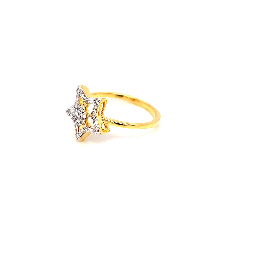 18K YG Star Diamond Ring- 1pc