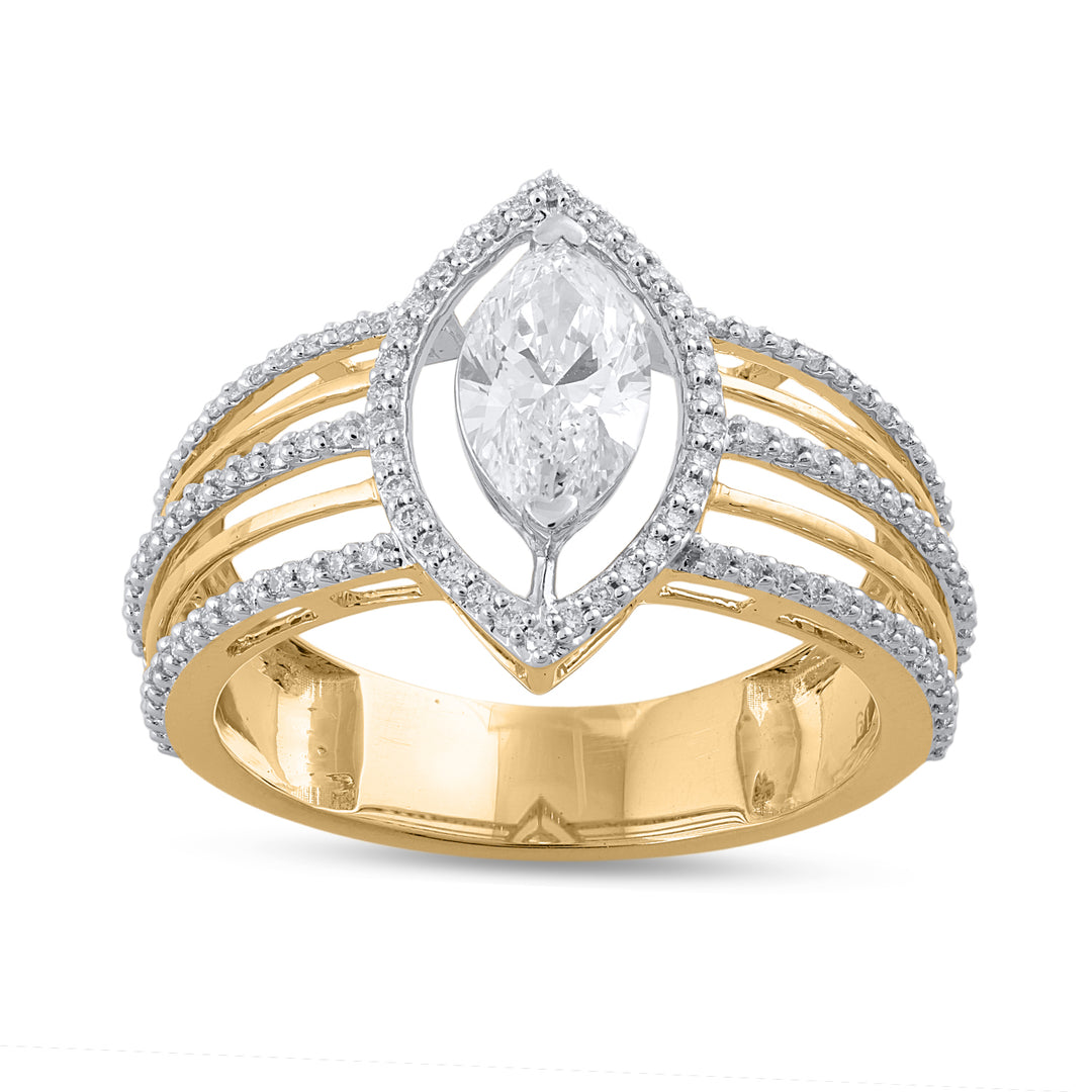 14K YG Cluster Diamond Ring- 1pc