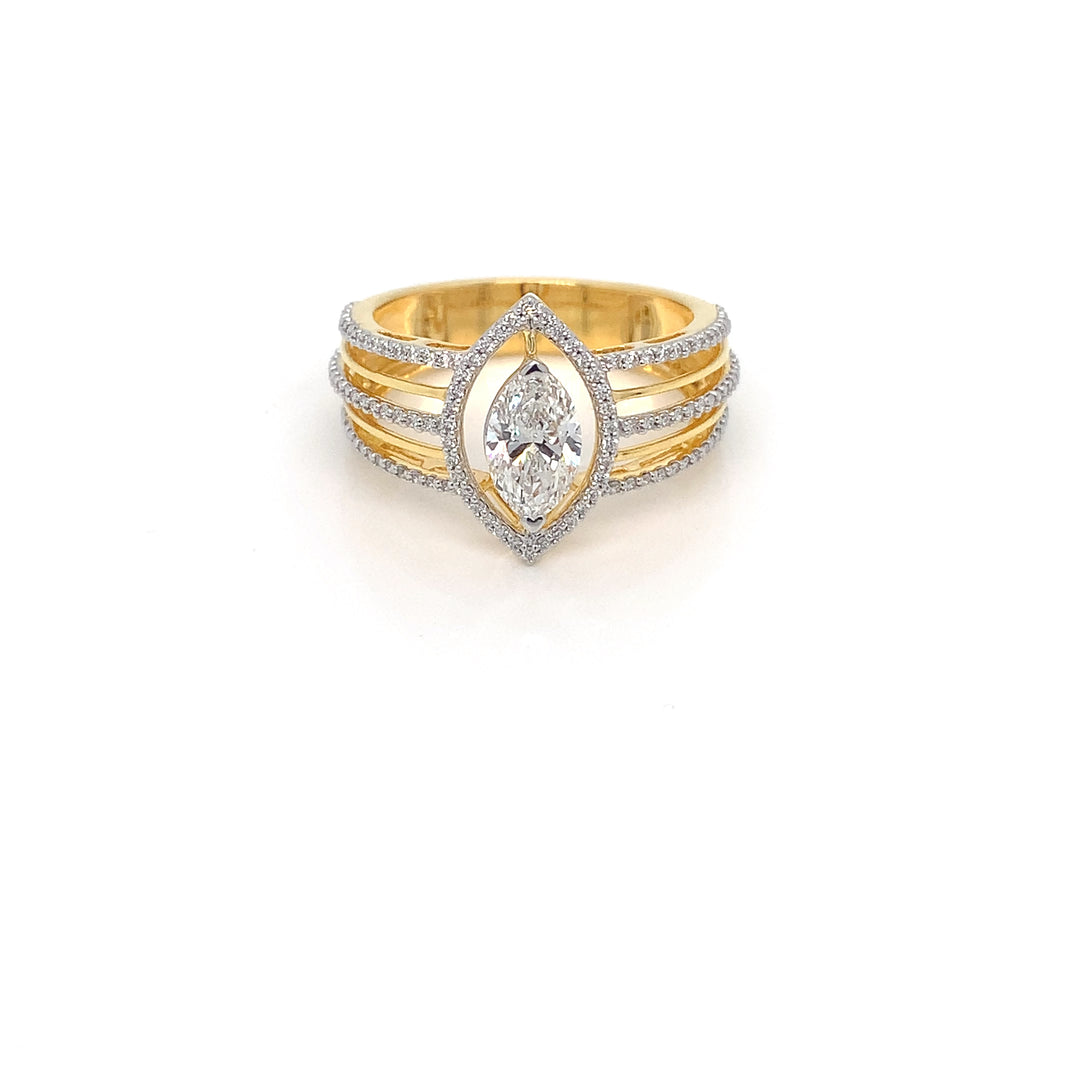 14K YG Cluster Diamond Ring- 1pc