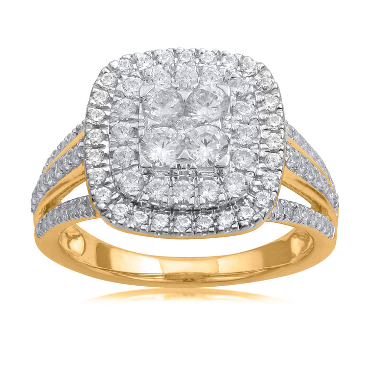 18K YG Bridal Diamond Ring- 1pc