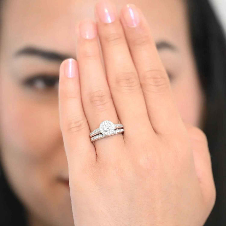 18K WG Engagement Diamond Ring-1pc