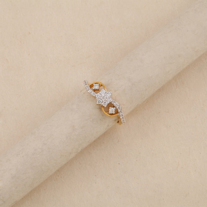 14K YG Star Diamond Ring- 1dc