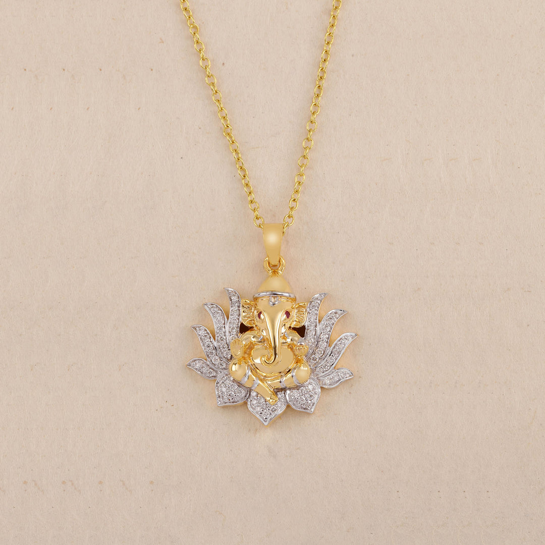 18K Ganesh Pendant with Ruby – Shop