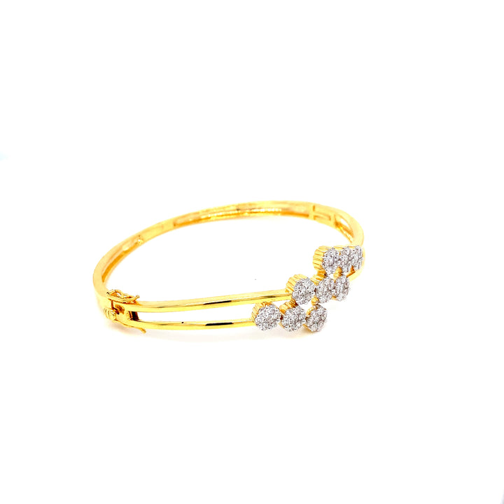 14K YG Screw Diamond Bangle- 1pc