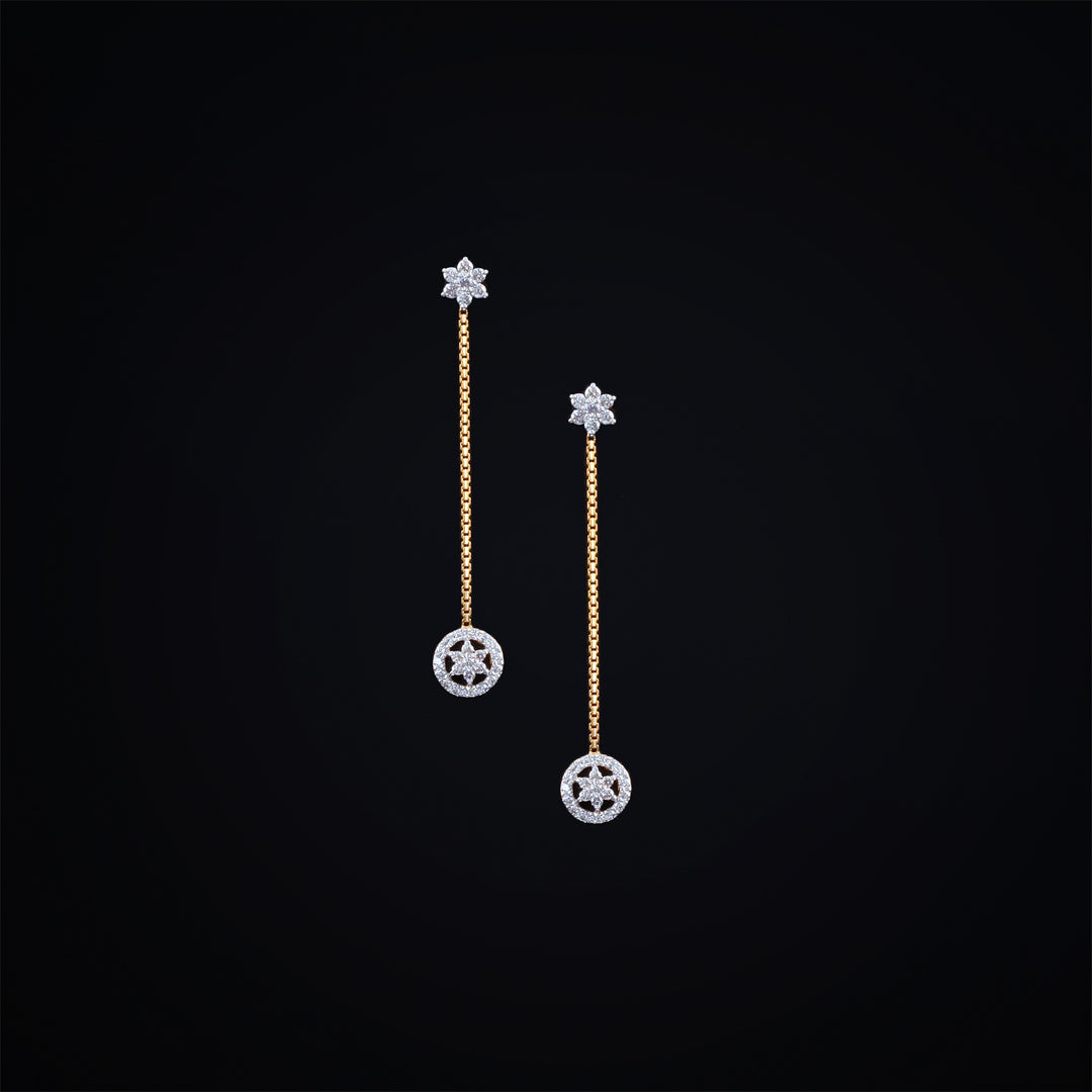14K YG Light Dangler Diamond Earring- 1pair
