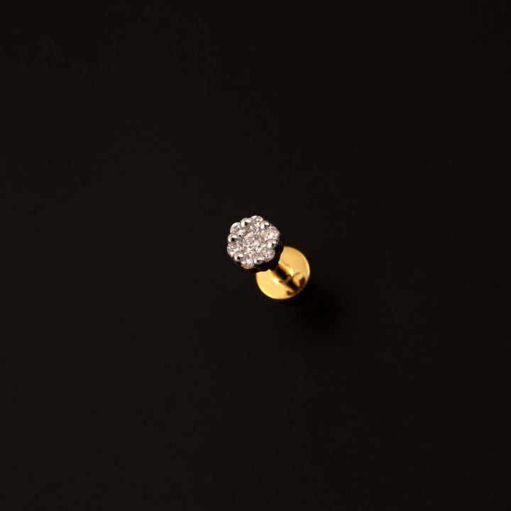 14K YG Pressure Set Diamond Nosepin- 1pc