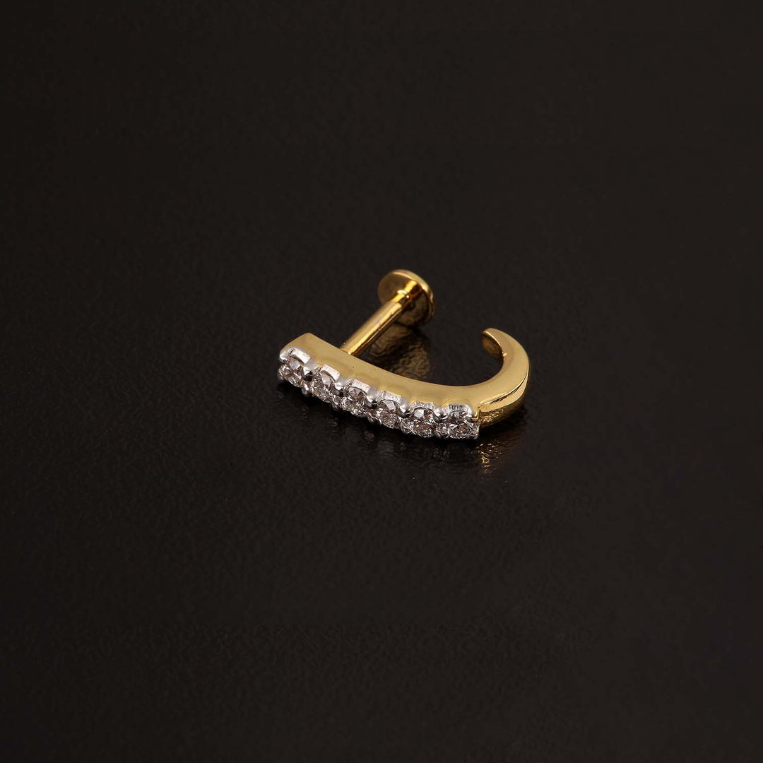 14K YG Huggie Diamond Nosepin- 1pc