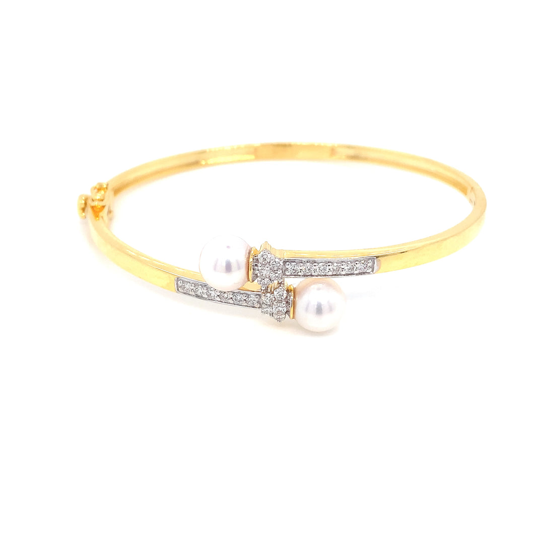14K YG Screw Diamond with FWP Bangle- 1pc