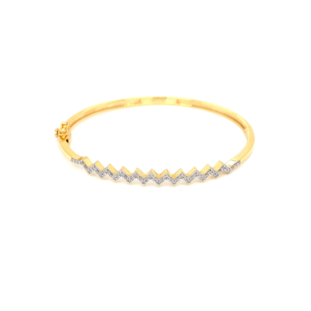 14K YG Screw Diamond Bangle- 1pc