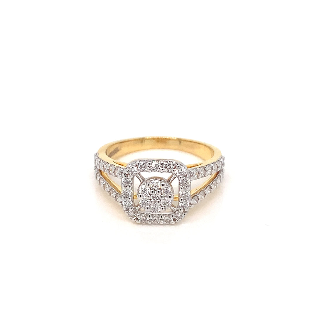18K YG Engagement Diamond Ring-1pc