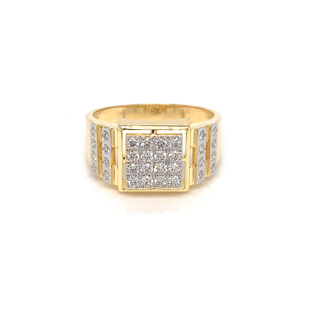 18K YG Fancy Diamond Ring-1pc
